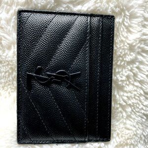 Ysl black on black card case.